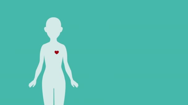 Кардиология, например, анимация медицинских испытаний — стоковое видео