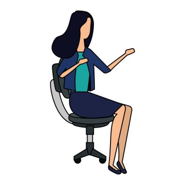 ofis koltuğunda oturan zarif iş kadını işçi