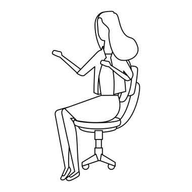 ofis koltuğunda oturan zarif iş kadını işçi