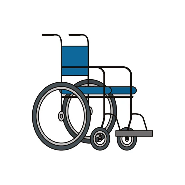 Équipement médical en fauteuil roulant icône isolée — Image vectorielle