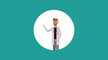 profesyonel doktor tıbbi karakter animasyonu