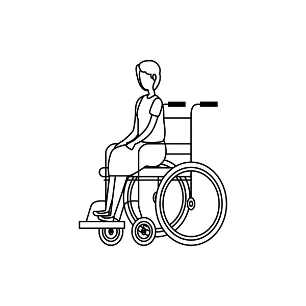 Roztomilá babička ve znacích invalidního vozíku — Stockový vektor