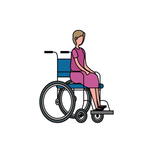 Mignon grand-mère en fauteuil roulant caractère — Image vectorielle