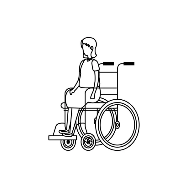 Cute babcia w charakterze wózka inwalidzkiego — Wektor stockowy