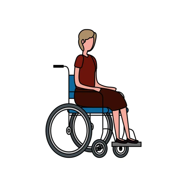 Niedliche Großmutter im Rollstuhl — Stockvektor