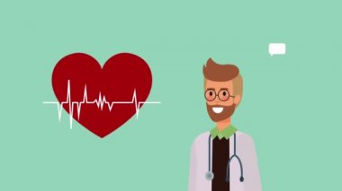 profesyonel doktor tıbbi karakter animasyonu