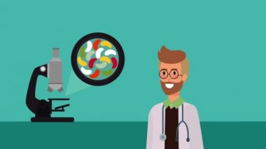 profesyonel doktor tıbbi karakter animasyonu