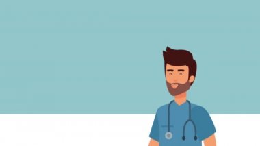 profesyonel doktor tıbbi karakter animasyonu