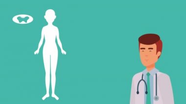 profesyonel doktor tıbbi karakter animasyonu
