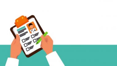 ofis karakter animasyon profesyonel doktor