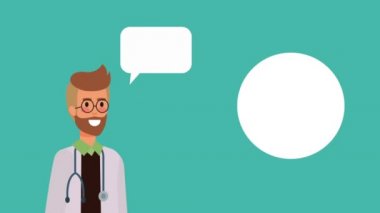 profesyonel doktor tıbbi karakter animasyonu