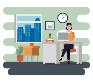 bilgisayar teknolojisi ve saat ile kitap ile iş kadını