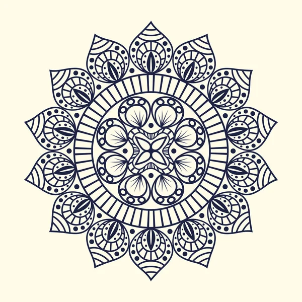 Mandala blomma med prydnads dekoration design — Stock vektor