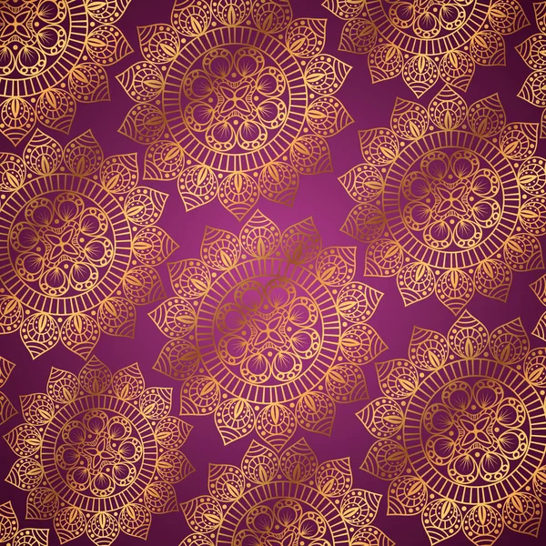Mandala-Blumen mit dekorativem Hintergrund — Stockvektor