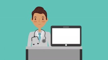profesyonel doktor tıbbi karakter animasyonu