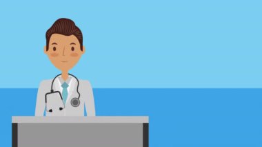 hasta tıbbi karakterleri ile profesyonel doktor