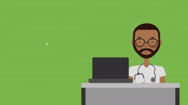 sağlıklı yaşam tarzı animasyon ile profesyonel doktor