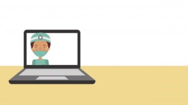 profesyonel doktor tıbbi karakter animasyonu