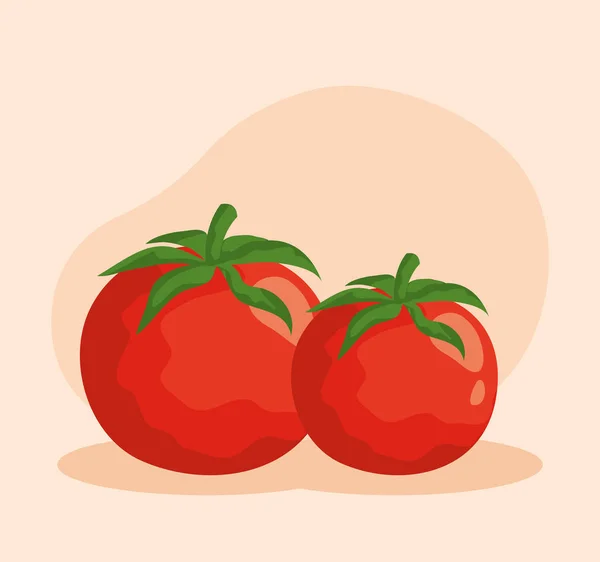 Tomates frescos legumes e nutrição saudável —  Vetores de Stock