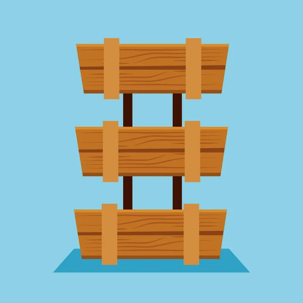 Commercial wood basket to store shop — Stock Vector