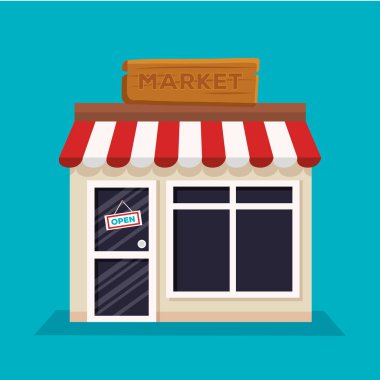market ürünü satışı için kıyı dükkanı