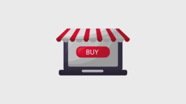 online alışveriş dizüstü bilgisayar mağazası animasyon satın