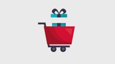 hediye kutuları ile online alışveriş animasyon sepeti