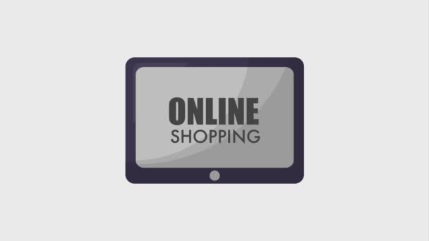 Animación de compras en línea hd — Vídeo de stock