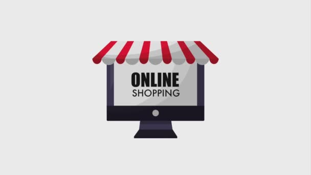 Animación de compras en línea hd — Vídeos de Stock