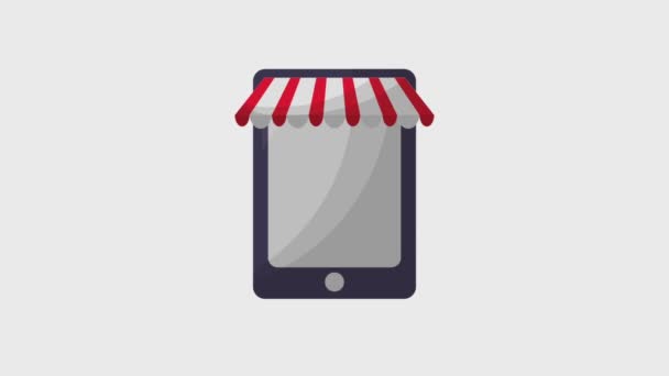 Online-Shopping-Animation Smartphone Handklick Geschenk — Stockvideo