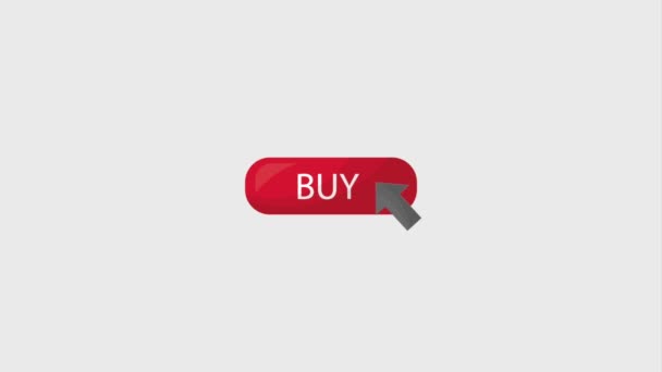 Mão de animação de compras on-line com clique saco — Vídeo de Stock