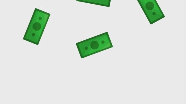 Compras online animación caída billetes dinero — Vídeos de Stock