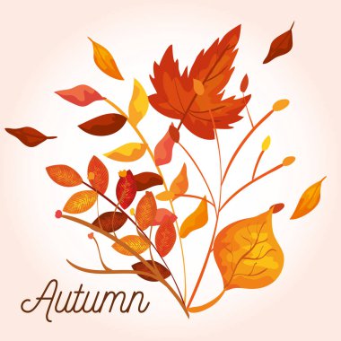 dalları bitkiler tasarım ile sonbahar yaprakları