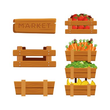 sebze ve muz meyve ile sepet seti