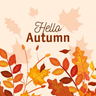 yaprak ve dal bitki tasarımı ile sonbahar sezonu