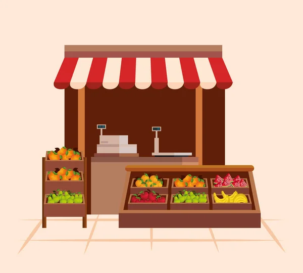 Υγιεινά λαχανικά και προϊόντα διατροφής φρούτων — Διανυσματικό Αρχείο