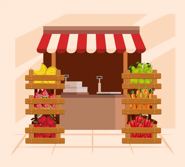 Здоровые фрукты и овощи — стоковый вектор