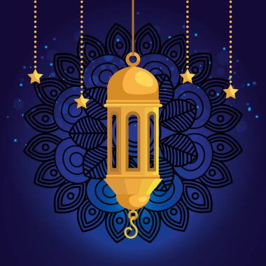 mandala dekorasyonu ile asılı lamba ve yıldız