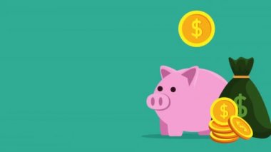 sikke dolar ile piggy tasarruf para