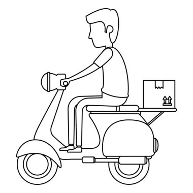teslimat işçi motosiklet