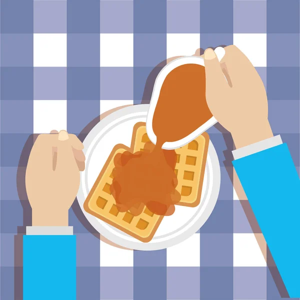 Iconos de cocina de desayuno diseño plano — Vector de stock