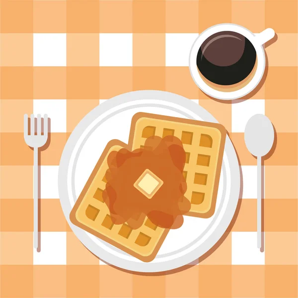 Iconos de cocina de desayuno diseño plano — Archivo Imágenes Vectoriales