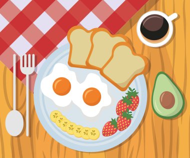 meyve pişirme simgeleri düz görüntü tasarımı