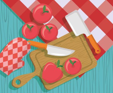 meyve pişirme simgeleri düz görüntü tasarımı