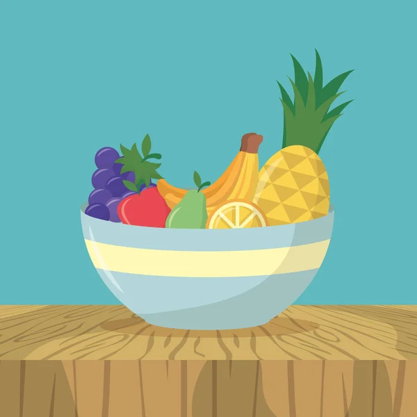 Früchte Kochikonen flache Bildgestaltung — Stockvektor