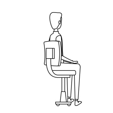 şık işadamı işçi ofis sandalyesinde oturan