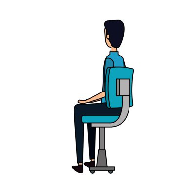 şık işadamı işçi ofis sandalyesinde oturan