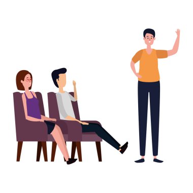 kanepede zarif iş adamları işçi