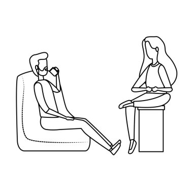 kanepede zarif iş çift işçi