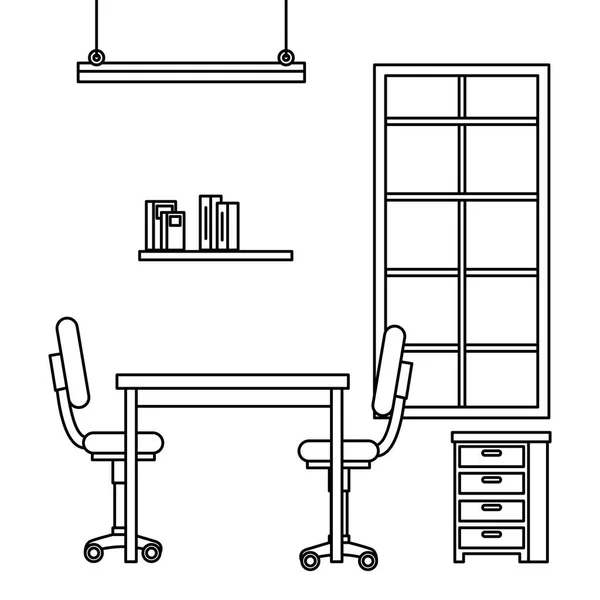 Symbole für Büroarbeitsplätze — Stockvektor